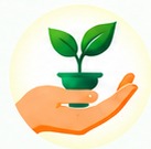 Hand holding a plant